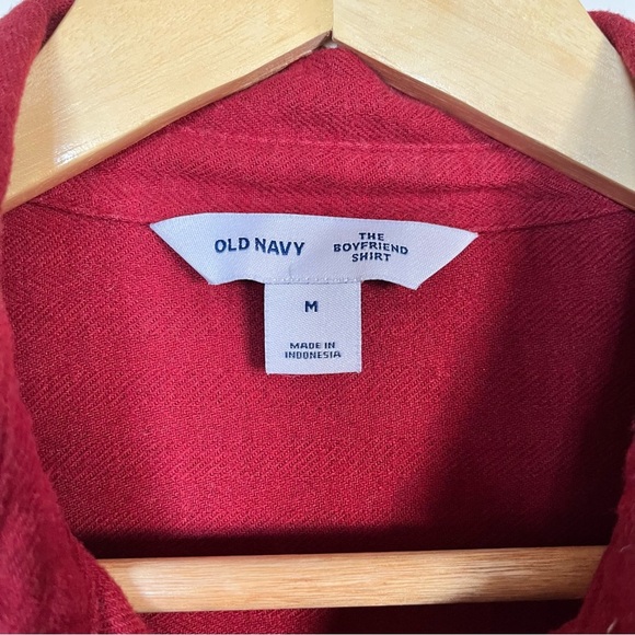 Old Navy The Boyfriend Shirt – Red/Burgundy Flannel, Women’s Size M - Picture 3 of 4
